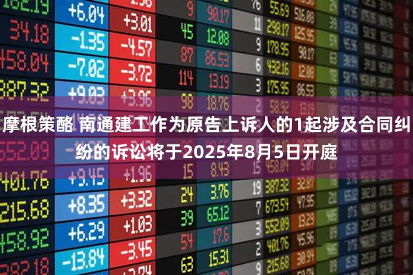 摩根策酪 南通建工作为原告上诉人的1起涉及合同纠纷的诉讼将于2025年8月5日开庭